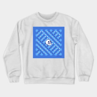 Blue Skull Optical Illusion Crewneck Sweatshirt